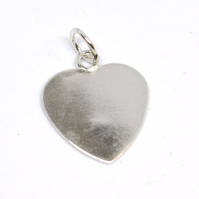 Sterling Silver 15mm heart disc + 2 rings