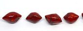 Red Bamboo Coral Olive Dyed approx. 25 x18mm EACH BEAD-beads incl pearls-Beadthemup