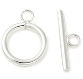 Silver Plated brass toggle Ring 16.5mm 2 PACK-findings-Beadthemup
