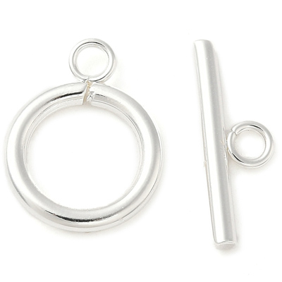 Silver Plated brass toggle Ring 16.5mm 2 PACK
