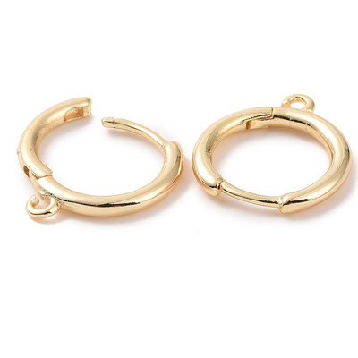 18k Gold plated brass huggie hoop with ring 1.65x2mm 2 pair