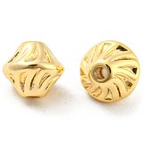 18k Gold plated brass twist bicone7x6mm bead 4 pack-findings-Beadthemup
