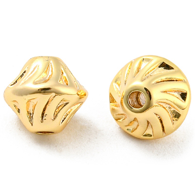 18k Gold plated brass twist bicone7x6mm bead 4 pack