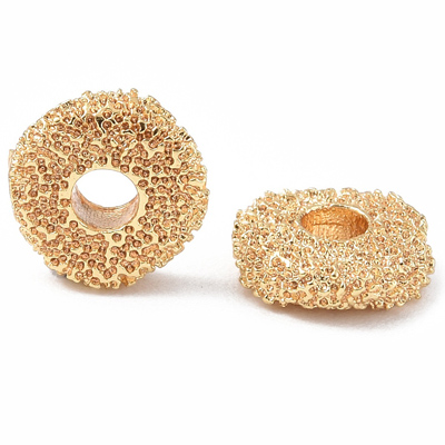 18k Gold plated brass bumpy saucer 6x2mm  bead 6 pack