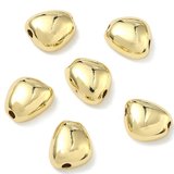 18k Gold plated brass irregular bead 10.5x9mm  bead 4 pack-findings-Beadthemup