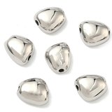 Platinum plated brass irregular bead 10.5x9mm  bead 4 pack-findings-Beadthemup