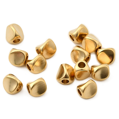 24k Gold plated brass indented Triangle 4.5mm bead 20 pack