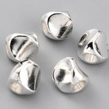 Sterling silver plated brass indented Triangle 4.5mm bead 20 pack-findings-Beadthemup