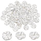 Silver Colour plated Brass wavy disc 8x1.5mm 10 pack-findings-Beadthemup