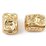 18k Gold plated Brass hammered rectangle 6.5x5.5mm 4 pack