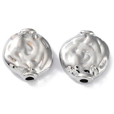 Platinum colour plated Alloy flat round 12x11mm 10 pack