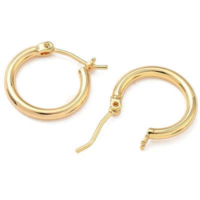18k Gold plated brass hoop 20x2mm 1 PAIR