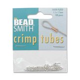 Silver plated crimp 1.5x1.5mm 100 pack-findings-Beadthemup