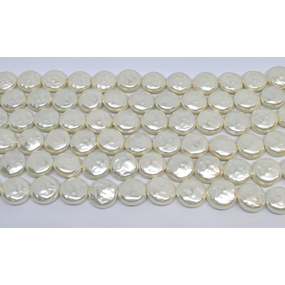 Shell Based Pearl Coin 14mm strand 29 beads