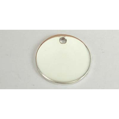 Sterling Silver Pendant Round 17mm high polish