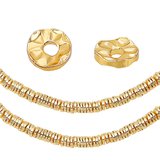 18k Gold plated Brass wavy disc 4x1mm 10 pack-findings-Beadthemup