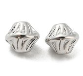 Platinum plated brass twist bicone7x6mm bead 4 pack-findings-Beadthemup