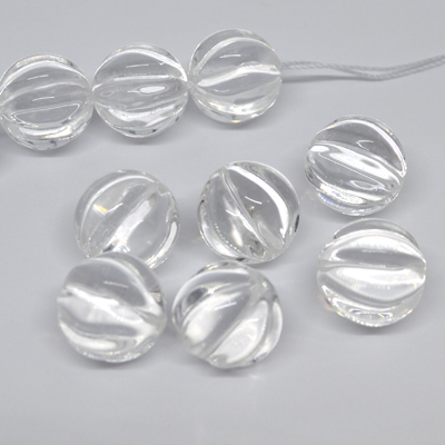 Clear Quartz Carved round 16mm EACH BEAD
