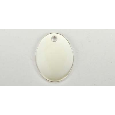 Sterling Silver Pendant Oval17x23mm high polish Ov