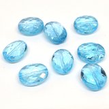 Blue Topaz Faceted Oval 11x14mm EACH BEAD-beads incl pearls-Beadthemup