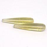 Lemon Quartz Polished Teardrop 8x30mm PER PAIR-beads incl pearls-Beadthemup