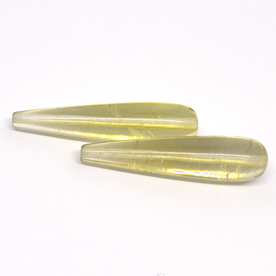 Lemon Quartz Polished Teardrop 8x30mm PER PAIR