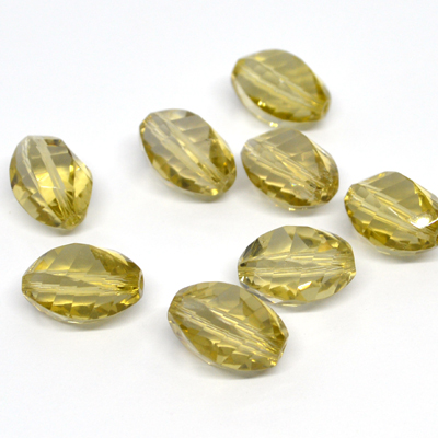 Lemon Quartz Faceted Twist Oval 11x14mm EACH BEAD