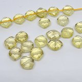 Lemon Quartz Faceted Side drill diamond 10x12mm EACH BEAD-beads incl pearls-Beadthemup