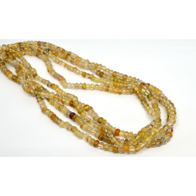 Golden rutile Quartz Polished rondel nugget approx 5x3mm 110 beads