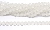 Matte Clear Quartz Carved round 6mm Strand 66 beads-beads incl pearls-Beadthemup