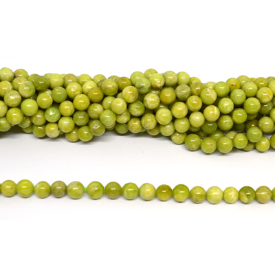 Chinese Green Garnet Polished round 6mm Strand 65 beads