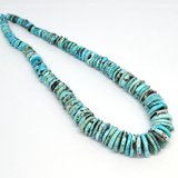 Turquoise Stabalized Graduated 7-18mm disc 40cm strand-beads incl pearls-Beadthemup