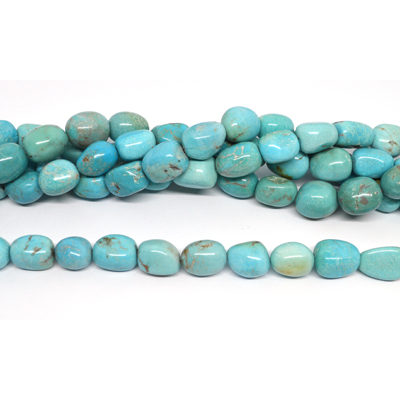 Turquoise Stabalized irregular nugget approx15x11mm approx 26 beads