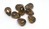 Smokey Quartz Faceted Teadrop 14x19mm Per Pair-beads incl pearls-Beadthemup