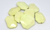 Lemon Chrysophase Faceted Flat nugget 30x40mm EACH BEAD-beads incl pearls-Beadthemup