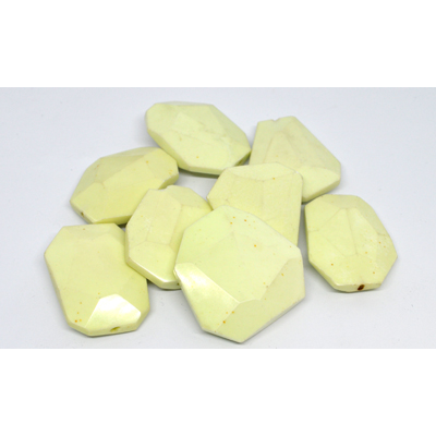 Lemon Chrysophase Faceted Flat nugget 30x40mm EACH BEAD