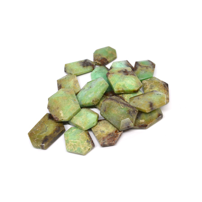 Chrysophase Faceted Flat Nugget approx. 20mm - 30mm EACH BEAD