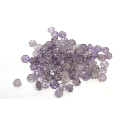 Amethyst Carved 6mm coin EACH BEAD