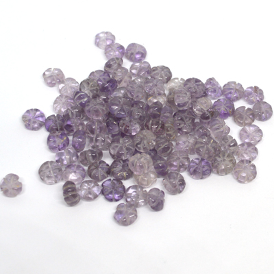 Amethyst Carved 6mm Coin EACH BEAD