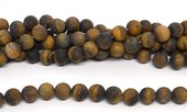 Matt Tiger Eye round 10mm strand 36 beads-beads incl pearls-Beadthemup