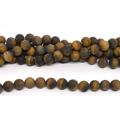 Matt Tiger Eye round 10mm strand 36 beads