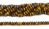 Tiger Eye Polished Rondel 5x8mm strand 72 beads-beads incl pearls-Beadthemup