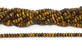 Tiger Eye Polished Rondel 4x6mm strand 84 beads-beads incl pearls-Beadthemup