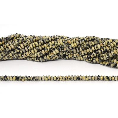 Dalmation Jasper Polished Rondel 2x4mm strand 162 beads