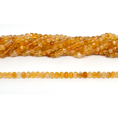 Citrine Faceted Rondel 4x6mm strand 84 beads