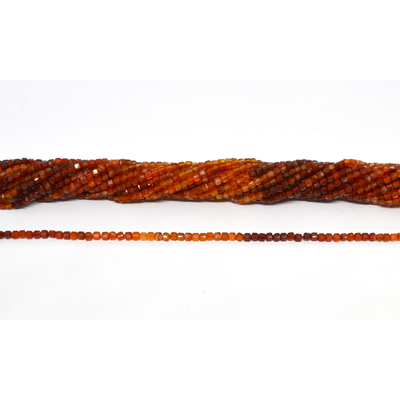Carnelian Rainbow Faceted Cube 2mm strand 158 beads