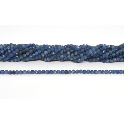Aquamarine "Devil Blue" Faceted Cube 2mm strand 84 Beads