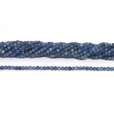 Kyanite Faceted Cube 4mm strand 92 beads