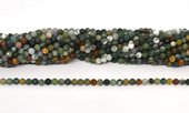 Moss agate Faceted Round 4mm strand 95 beads-beads incl pearls-Beadthemup