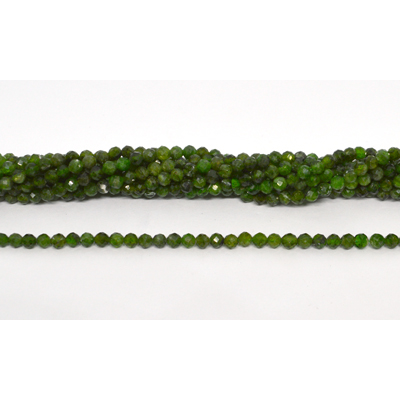 Chrome Diopside Faceted Round 3mm strand 100 beads